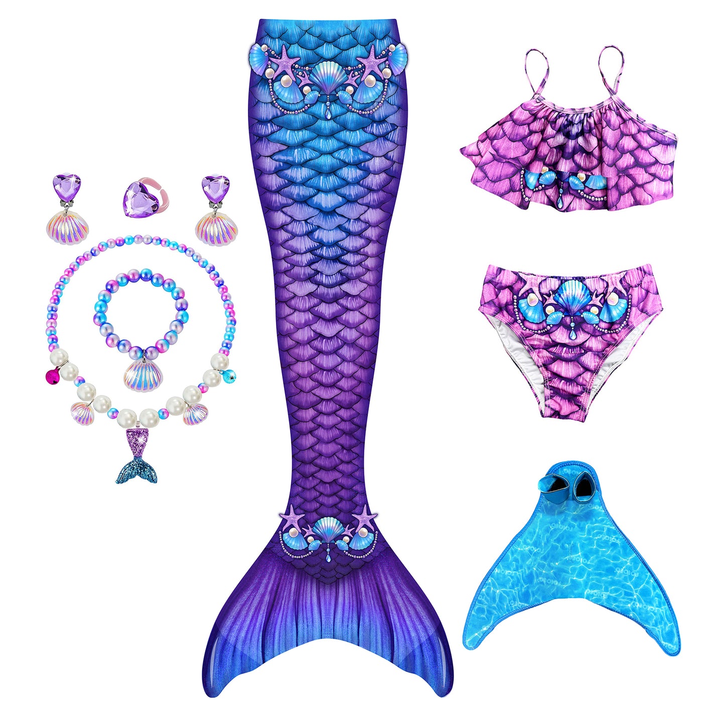 Purple Mystic Sprite-Mermaid tail for kids
