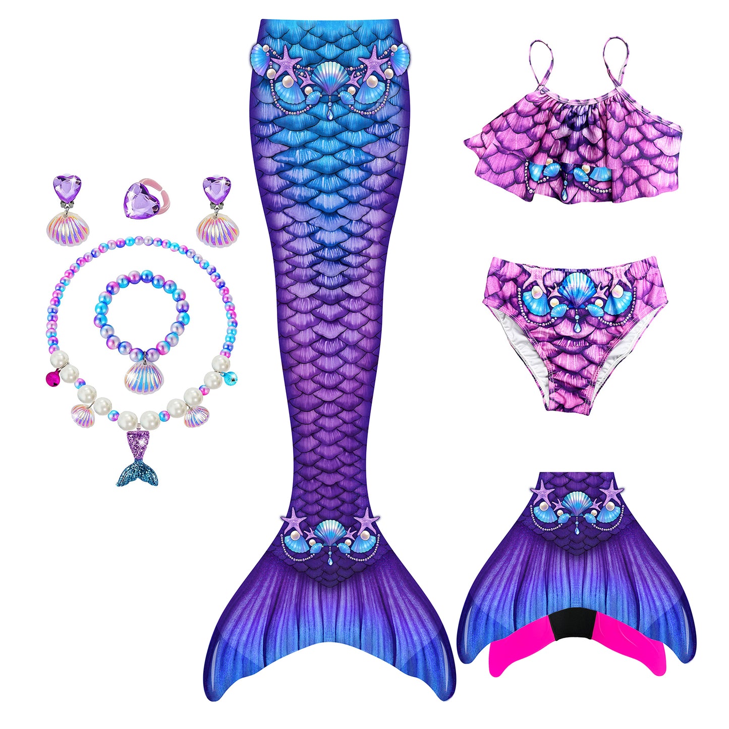 Purple Mystic Sprite-Mermaid tail for kids