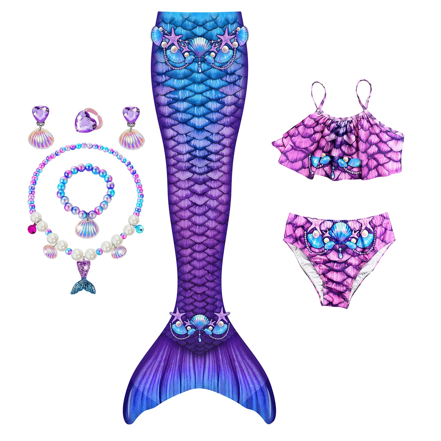 Purple Mystic Sprite-Mermaid tail for kids