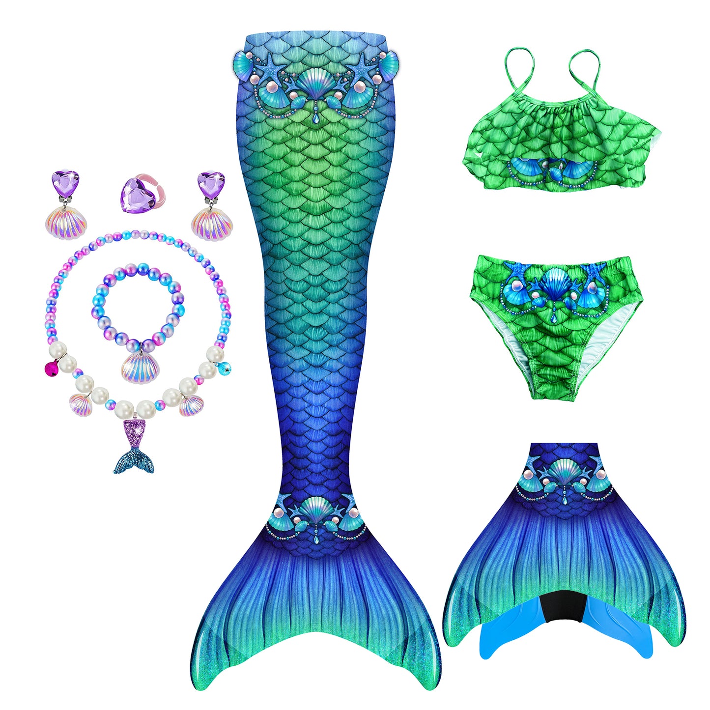 Blue Ocean Sprite-Mermaid tail for kids