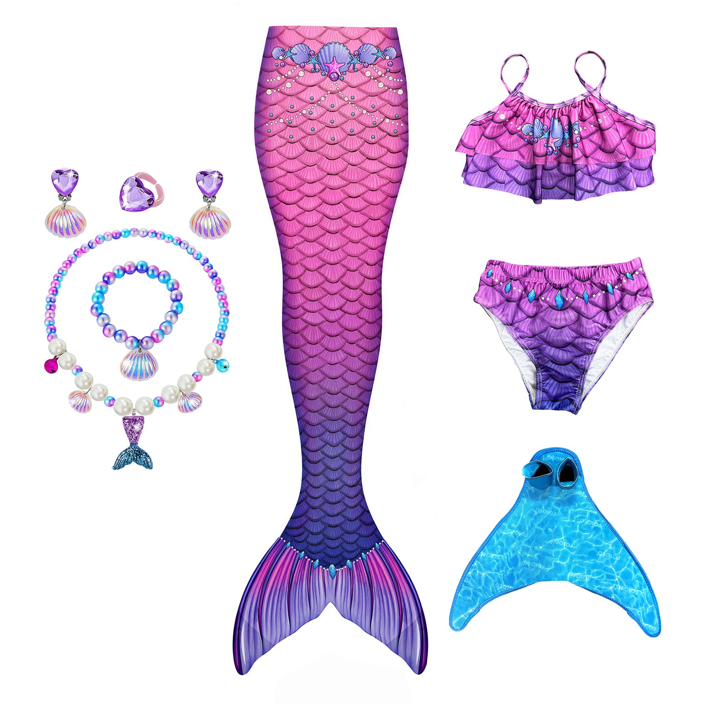 Purple Pearl Princess-Mermaid tail for kids