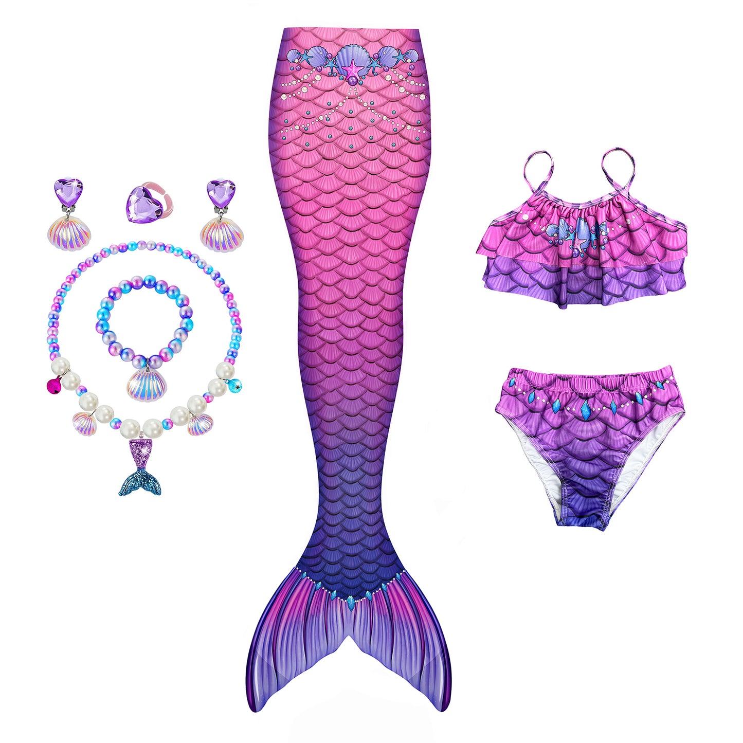 Purple Pearl Princess-Mermaid tail for kids