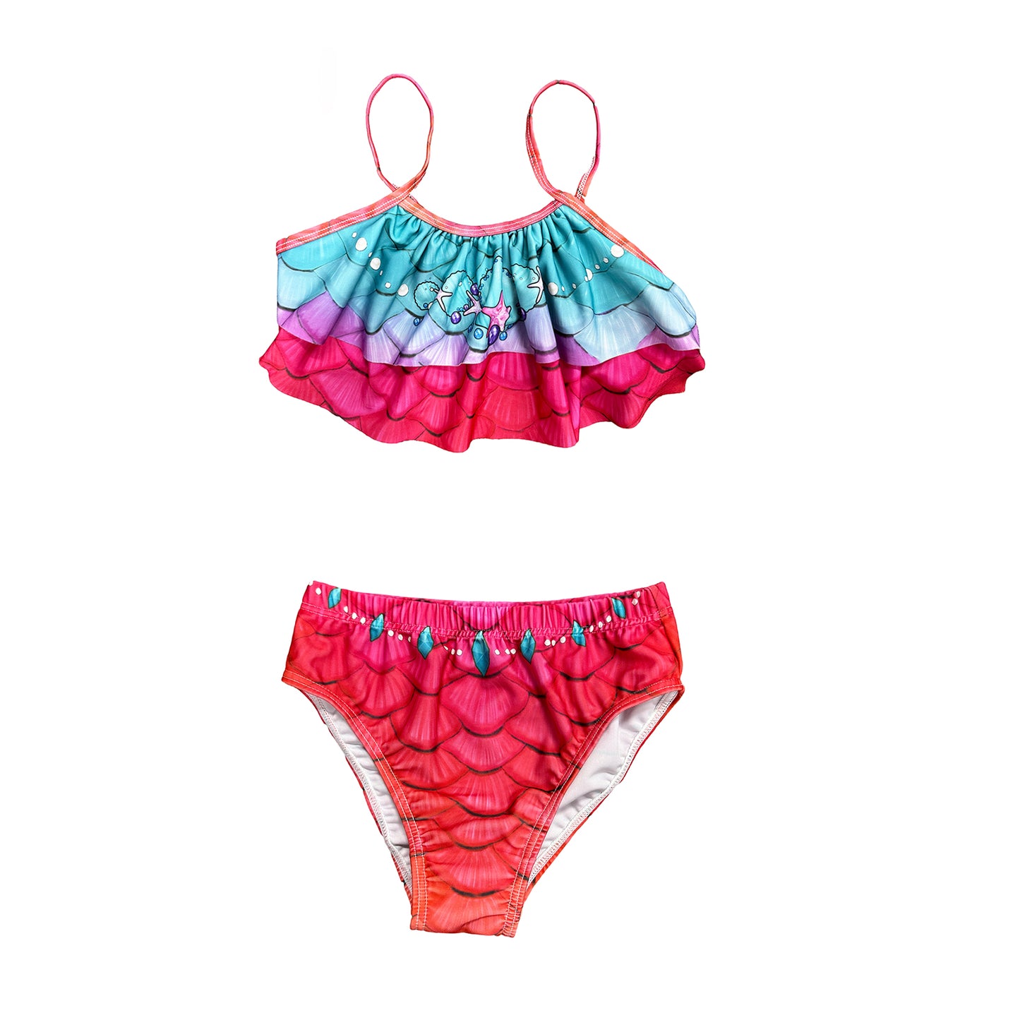 Rainbow Pearl Princess-Mermaid tail for kids