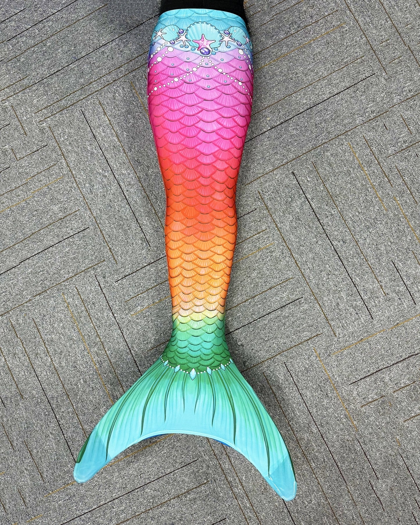 Rainbow Pearl Princess-Mermaid tail for kids