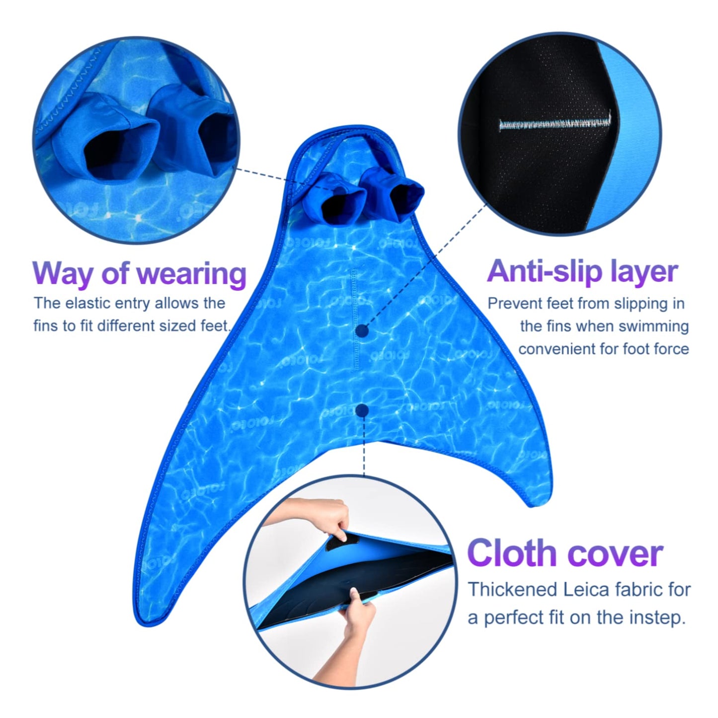 FOLOEO Adults/Teen Monofin for Mermaid Tails for Swimming