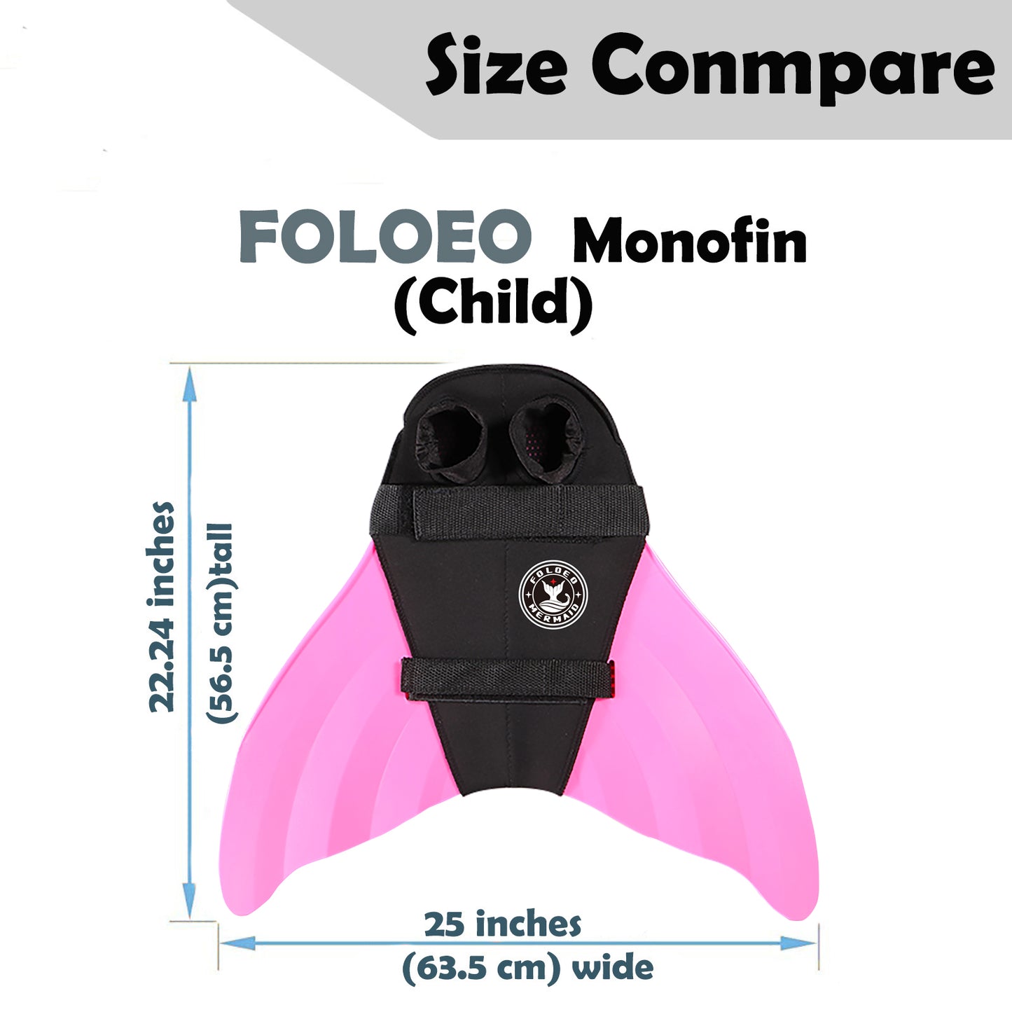 FOLOEO Meerjungfrauenschwanz für Kinder, 4-teiliges Set (1–3), Monoflosse für Kinder, Pro