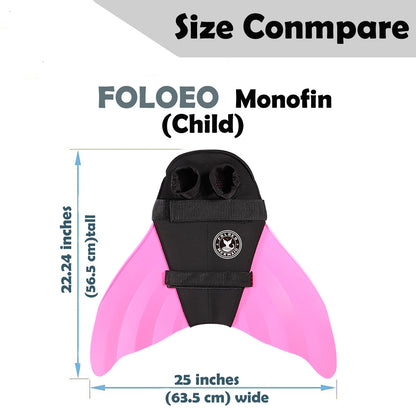 FOLOEO Mermaid Tail for Kids 4 Pieces Set（40），Child Monofin Pro/Lite