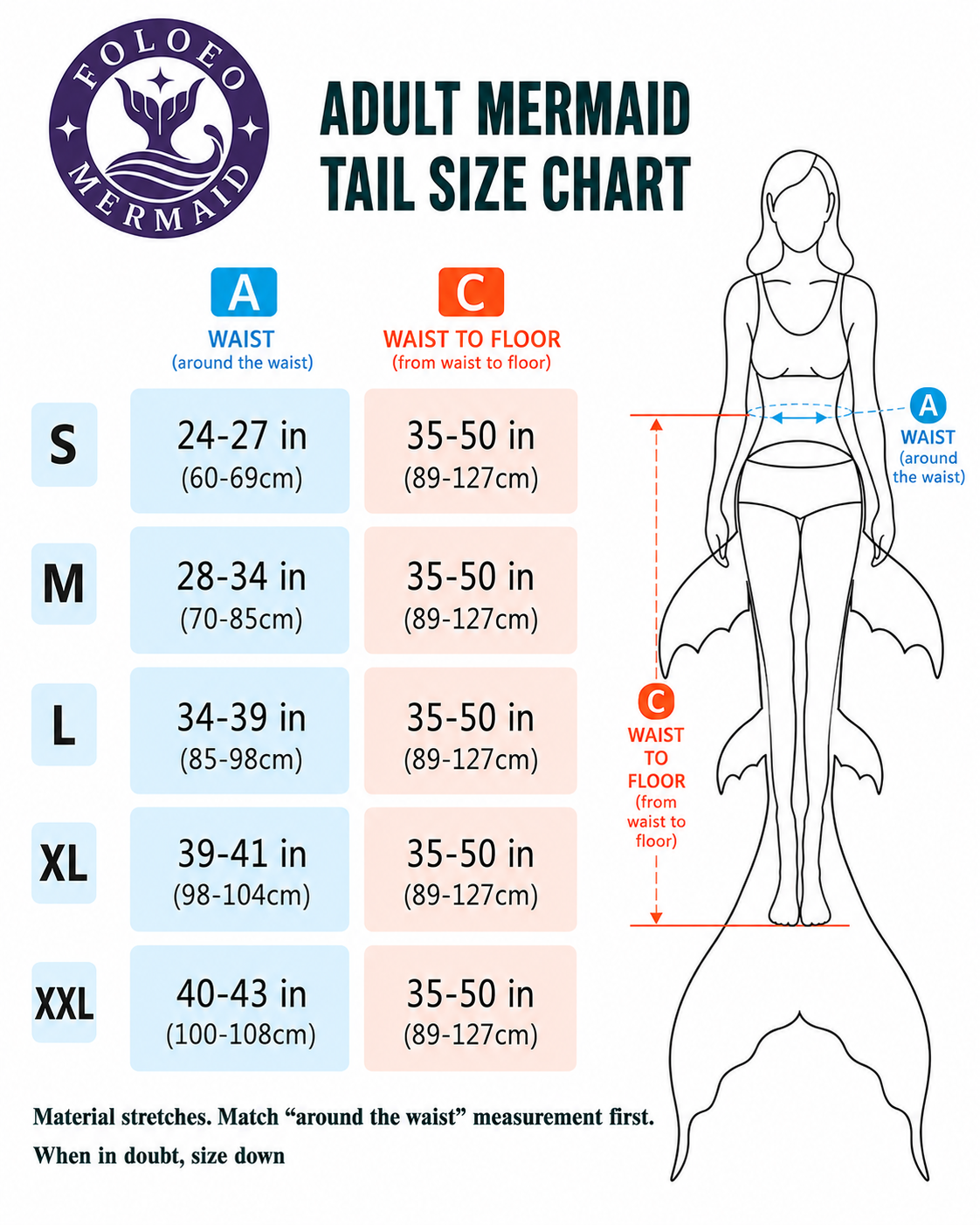 Aurora Tide (Pearl) Mermaid Tail for Adults (No Monofin)