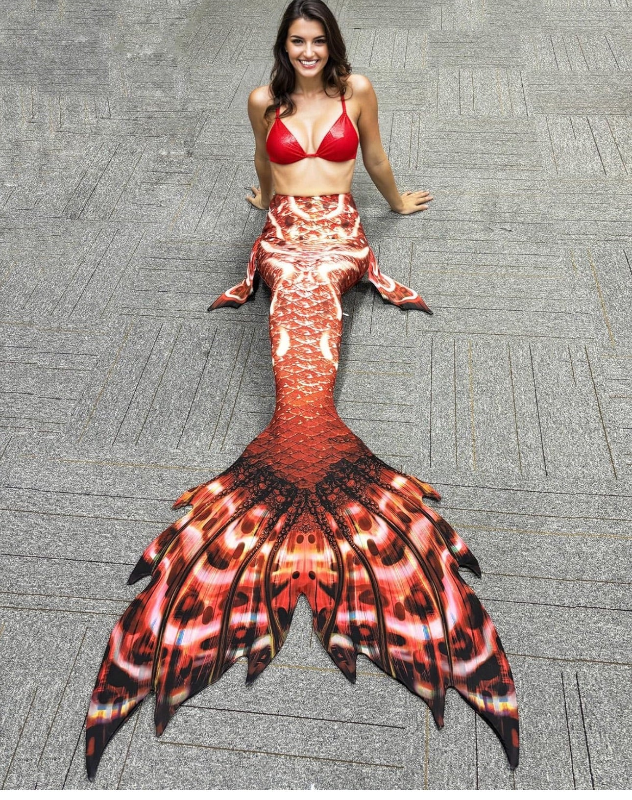 Abyssal Flame Mermaid Tail for Adults (No Monofin) -ZQ04