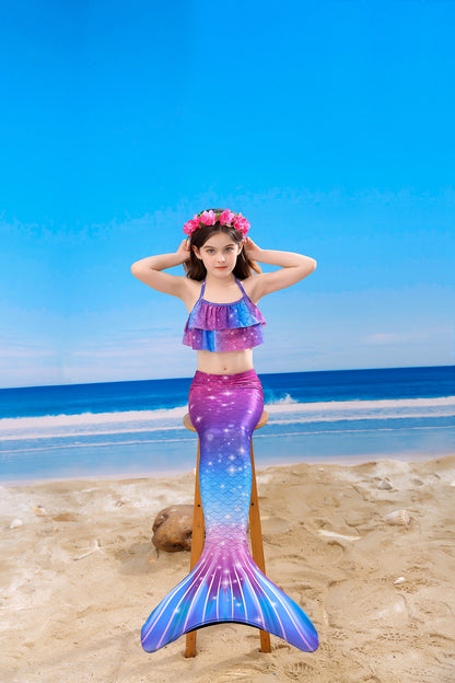 FOLOEO Mermaid Tail for Kids 4 Pieces Set（38），Child Monofin Pro/Lite