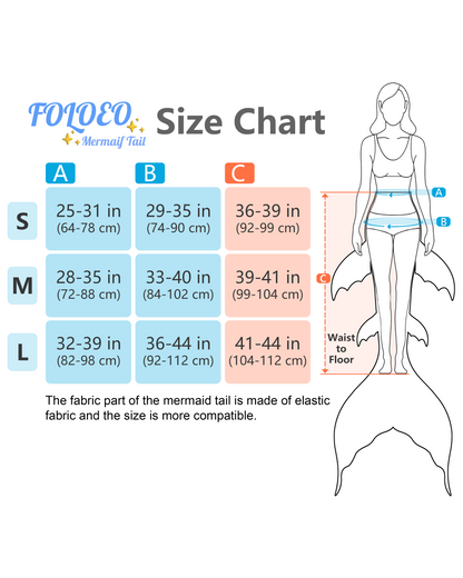 Meerjungfrauenschwänze zum Schwimmen für Erwachsene und Teenager Größen (YQ83-86) KEINE Monifin