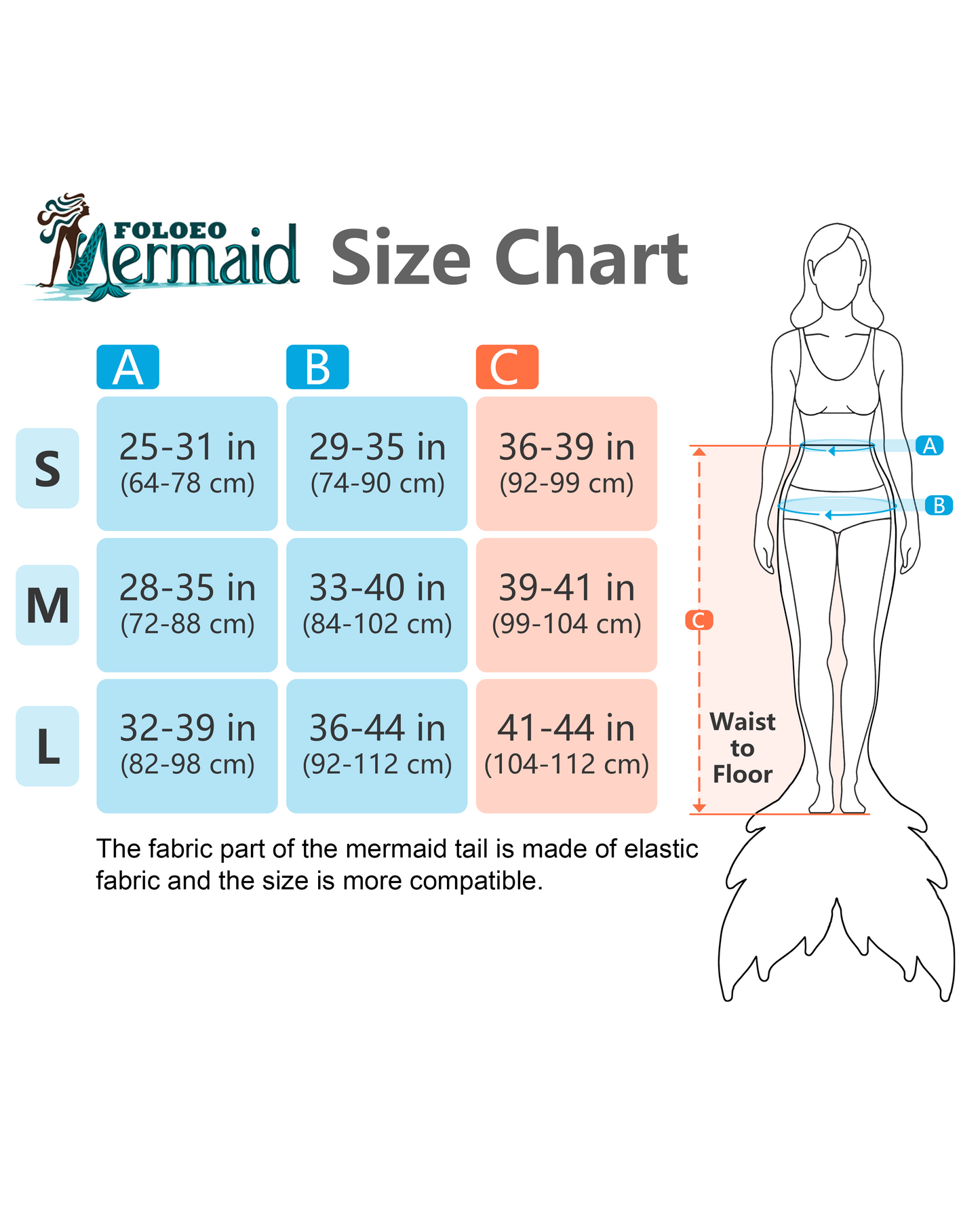 Mermaid Tail for Adults (No Monofin) -ZQ01-03