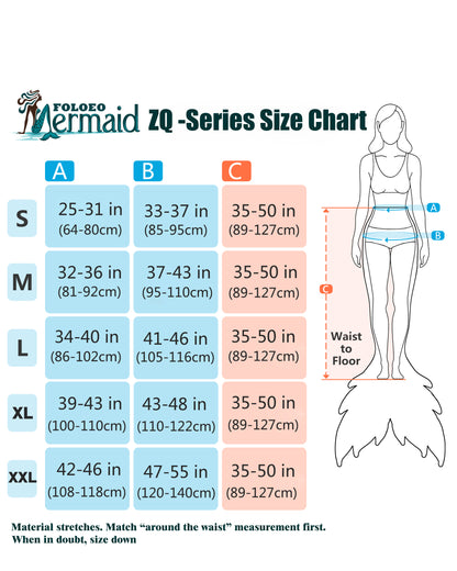 Abyssal Frost  Mermaid Tail for Adults (No Monofin) -ZQ05