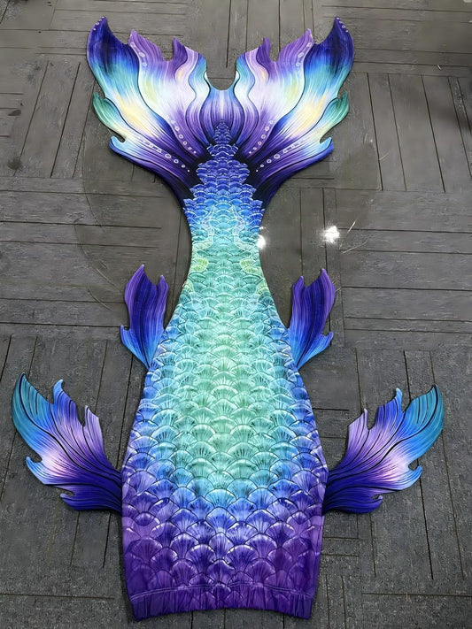 Aurora Tide(Aqua) Mermaid Tail for Adults (No Monofin，No Vinyl Insert)