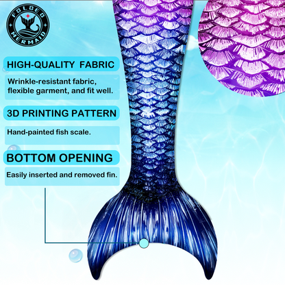 FOLOEO Mermaid Tails for Girls Swimming, No Monofin, Kids Swimsuits