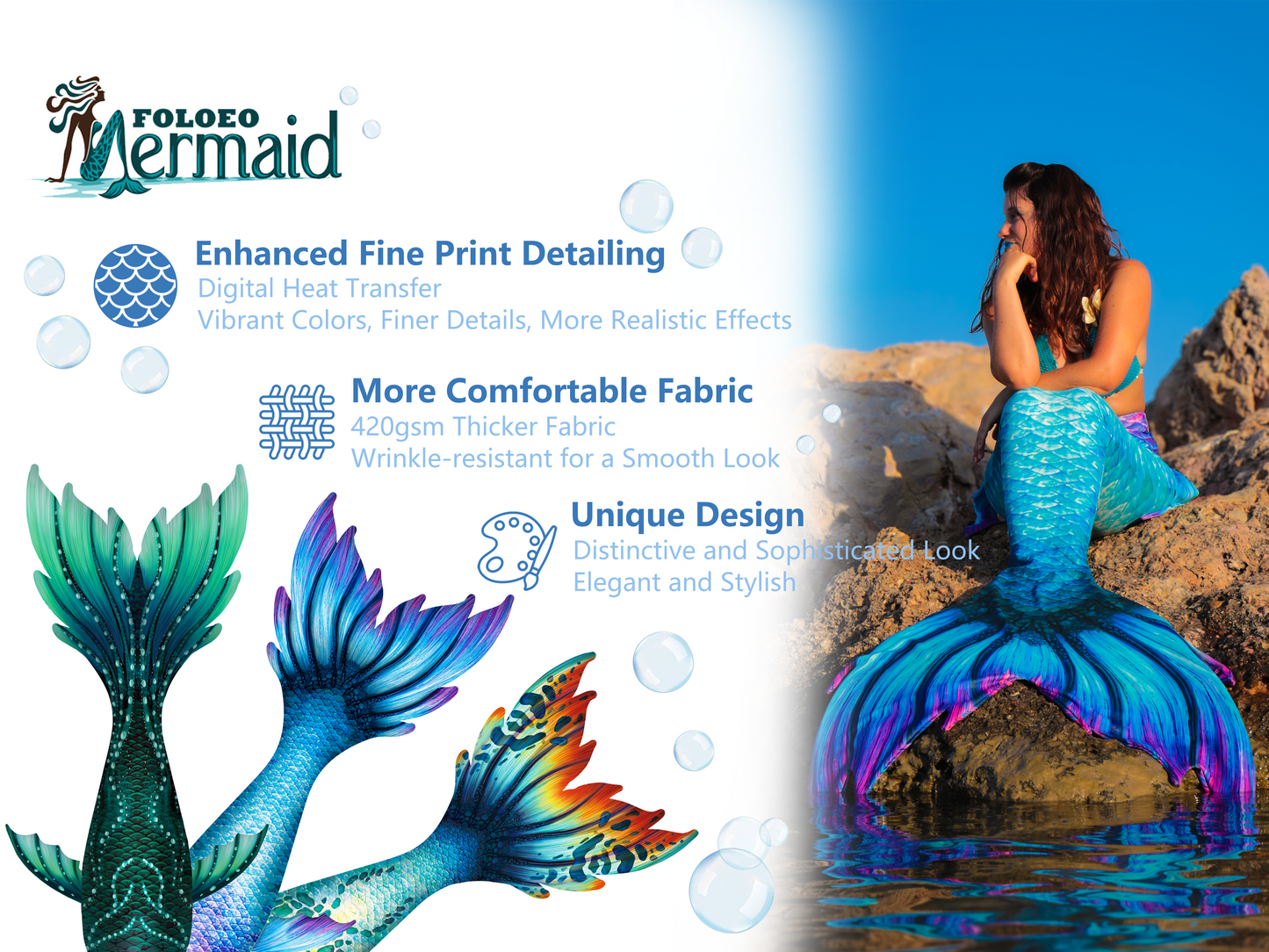 Mermaid Tail for Adults (No Monofin) -ZQ01