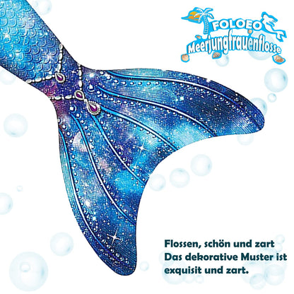 FOLOEO Mermaid Tail  for Kids 4 Pieces Set（1-3），Child Monofin Lite