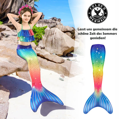 FOLOEO Mermaid Tail for Kids 4 Pieces Set（37），Child Monofin Pro/Lite