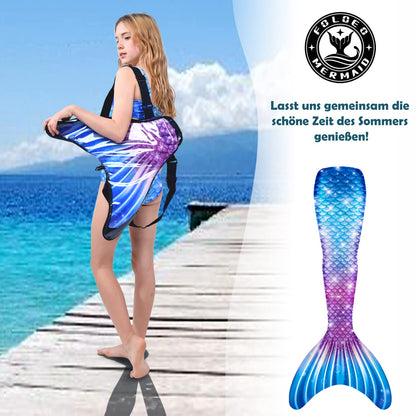 FOLOEO Mermaid Tail for Kids 4 Pieces Set（36-40），Child Monofin Pro