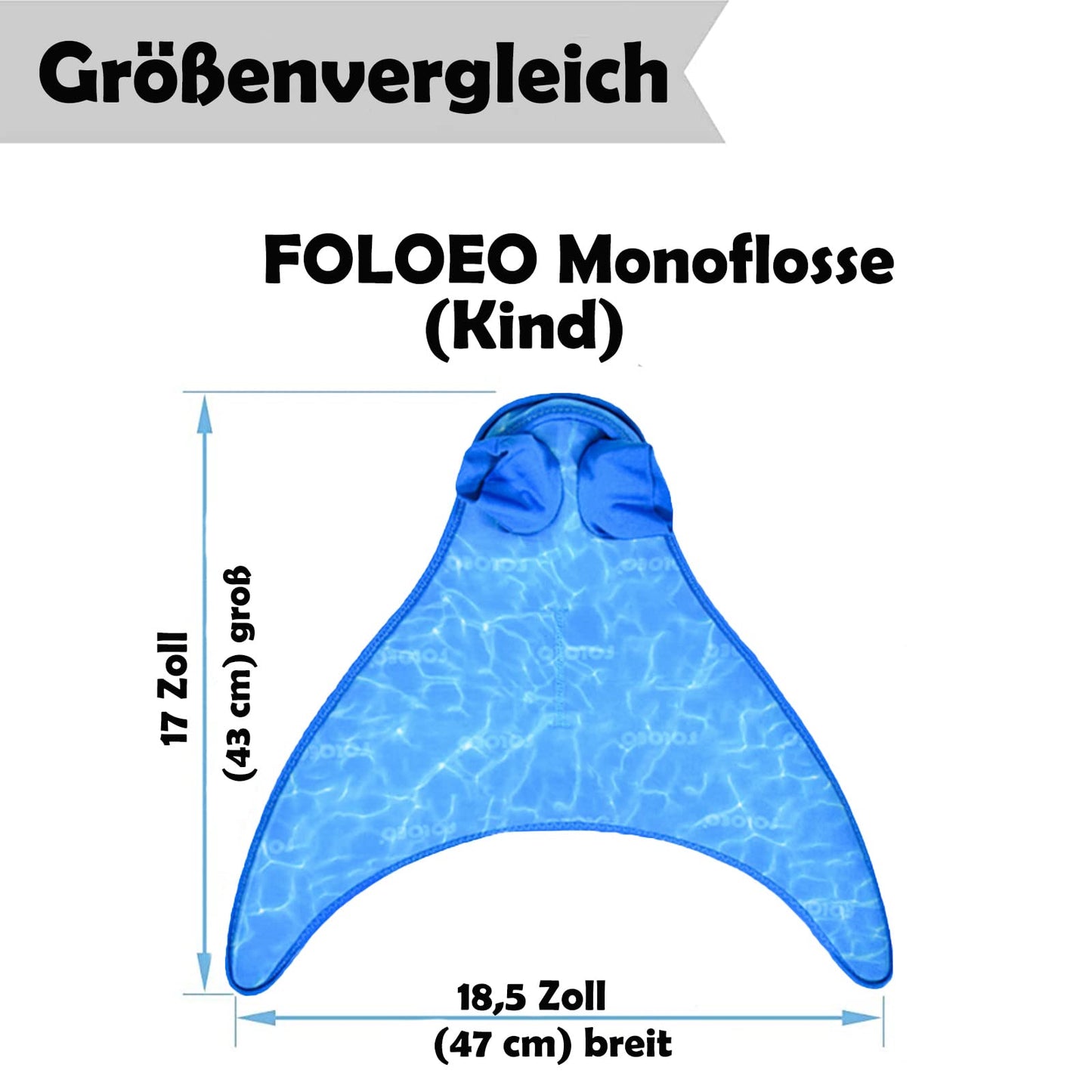 FOLOEO Meerjungfrauenschwanz für Kinder, 4-teiliges Set (36–40), Monoflosse für Kinder, Pro