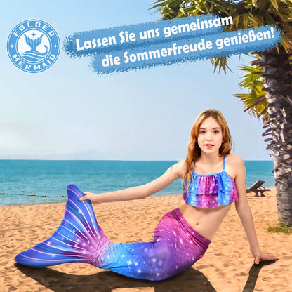 FOLOEO Mermaid Tail for Kids 4 Pieces Set（36-40），Child Monofin Lite